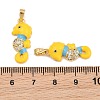 Brass Micro Pave Black Cubic Zirconia Pendants CU-CBA415D-08G-02-3