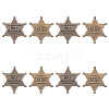 8Pcs 2 Style Hexagram with Word Safety Pin Brooch JEWB-FG0001-17-1