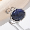 Oval Natural Gemstone Finger Rings RJEW-M062-02P-18-5