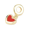 Brass Enamel European Dangle Charms KK-B159-01G-02-2