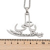 201 Stainless Steel Arabic Pendant Box Chain Necklaces for Women Men NJEW-R013-04P-5
