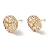 Golden Brass Micro Pave Cubic Zirconia Stud Earring Findings LS-KK-P253-05A-G-1