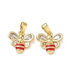 Brass Micro Pave Cubic Zirconia Pendants KK-P334-33G-02-1