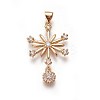 Brass Micro Pave Cubic Zirconia Pendants ZIRC-O027-17G-1