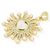 Rack Plating Brass Micro Pave Clear Cubic Zirconia Pendants KK-P287-46A-G-2