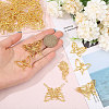 5 Styles Butterfly Zinc Alloy Open Back Bezel Pendants FIND-CA0009-52G-3
