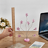 Flower 304 Stainless Steel Pigeon Name Card Holder AJEW-WH0567-64-3