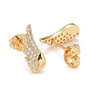 Clear Cubic Zirconia Wing Stud Earrings EJEW-G288-23G-2