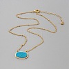 Simulated Druzy Resin Oval Pendant Necklace with Alloy Satellite Chains NJEW-WH0016-39G-01-2