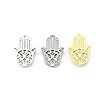 12Pcs 3 Colors Hamsa Hand 201 Stainless Steel Brooches for Backpack Clothes JEWB-A033-14-2