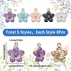 40Pcs 5 Colors Zinc Alloy Enamel Pendants PALLOY-SC0004-37-2