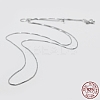 Anti-Tarnish Rhodium Plated 925 Sterling Silver Box Chain Necklaces STER-F039-40cm-13P-3