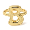 Initials Brass Open Cuff Ring for Women RJEW-N046-02B-G-2