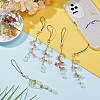 12Pcs Glass & Acrylic & Brass Mobile Straps HJEW-AR00008-4