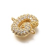 Brass Micro Pave Cubic Zirconia Letter Links KK-I717-04G-2