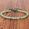 Natural Green Aventurine Heishi Beads Adjustable Braided Bracelets for Men Women BX7041-5-1