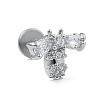 Stainless Steel Micro Pave Clear Cubic Zirconia Cartilage Earrings for Women Men WG39C06-08-1