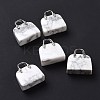 Natural Howlite Brass Pendants KK-E274-01P-025-1