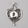 Alloy Rhinestone Hang Snap Base Pendant for Interchangeable Snap Charms Jewelry Making FIND-WH0045-87AS-1