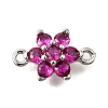 Brass Micro Pave Orchid Cubic Zirconia Links KK-D356-02A-P-1