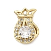 Bag Shape Brass Pave Clear Cubic Zirconia Cabochons KK-A275-33B-G-1