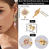 10Pcs Brass with Pink Cubic Zirconia Stud Earring Findings KK-BBC0013-36-2