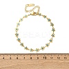 Flower 304 Stainless Steel Enamel Link Bracelets for Women BJEW-M096-01G-3