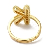 Rack Plating Letter Brass Micro Pave Clear Cubic Zirconia Adjustable Rings for Women KK-S391-03G-K-3