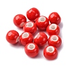 Bright Glazed Porcelain Beads PORC-D300-A15-1