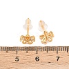Flower Brass Micro Pave Clear Cubic Zirconia Stud Earrings for Women EJEW-A150-03G-5