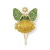Butterfly Dancer Enamel Pin with Rhinestone LS-JEWB-P016-01G-01-3
