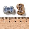 Tartan Pattern Printed Opaque Acrylic Beads OACR-P038-06B-M-3