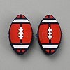Rugby Food Grade Eco-Friendly Silicone Focal Beads SIL-WH0013-52B-1