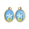 304 Stainless Steel Enamel Pendants STAS-U061-43G-02-1