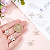 6Pcs Brass Micro Pave Clear Cubic Zirconia Pendants ZIRC-HS0001-08-3