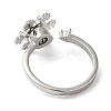 Rotatable Cubic Zirconia Snowflake Open Ring LS-RJEW-Q776-04P-3