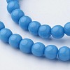 Opaque Solid Color Glass Beads Strands GLAA-D080-4mm-01-2