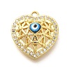 Brass Micro Pave Cubic Zirconia Pendants KK-U048-10G-1