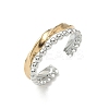 304 Stainless Steel Double Color Cuff Rings RJEW-S635-01GP-D-4