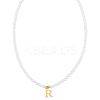 Imitation Pearl with Stainless Steel Pendants Necklaces NJEW-LP0001-51R-G-1