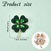 Cubic Zirconia Clover Brooch Pin JBR105A-2