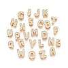 Brass Micro Pave Clear Cubic Zirconia Beads KK-T071-17G-2