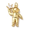 Rack Plating Brass Micro Pave Clear Cubic Zirconia Pendants LS-KK-B092-40G-1