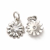 Rack Plating Brass Cubic Zirconia Flower Pendants KK-H436-02P-1