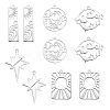 12Pcs 6 Styles 201 Stainless Steel Pendants STAS-SZ0002-21-1