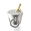 Brass Enamel Champagne Bucket Connector Charms KK-V007-40GP-01-2