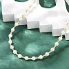 Brass & White ABS Imitation Pearl Handmade Link Chain Necklaces NJEW-M099-01G-5