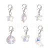 Shell Shape Starfish Star Fish Moon Glass Pendant Decorations HJEW-JM03257-2