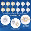 12Pcs 2 Colors 304 Stainless Steel Clear Cubic Zirconia Connector Charms STAS-UN0037-33-5