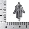 Rack Plating Brass Micro Pave Clear Cubic Zirconia Palm Connector Charms KK-A234-049B-3